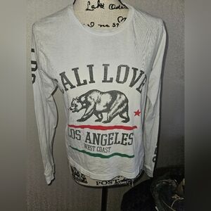 On Fire Womans Cropped Long Sleeve Cali Love Tshirt Size L